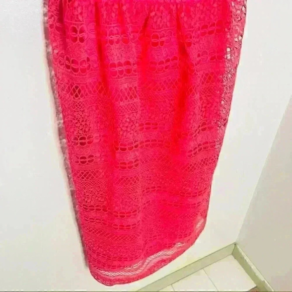 J. Crew Collection Bright Dahlia Floral Lace Strapless Dress Pink Size 2 - Picture 4 of 7